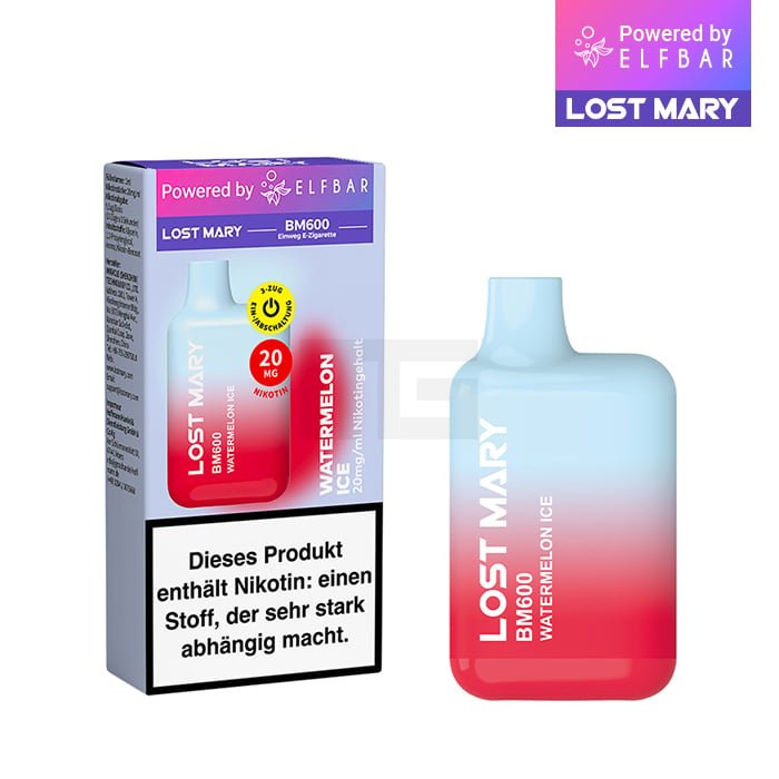 Lost Mary - BM600 - Einweg E-Zigarette - Watermelon Ice - 20mg - 1er Packung Lost Mary - BM600 - Einweg E-Zigarette - Watermelon Ice - 20mg - 1er Packung