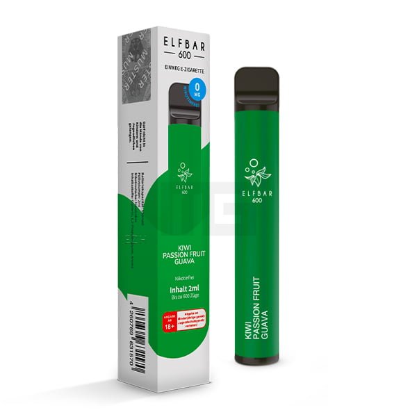 Nikotinfrei - Elfbar - 600 Einweg E-Zigarette - Kiwi Passion Fruit Guava - 0mg Nikotinfrei - Elfbar - 600 Einweg E-Zigarette - Kiwi Passion Fruit Guava - 0mg