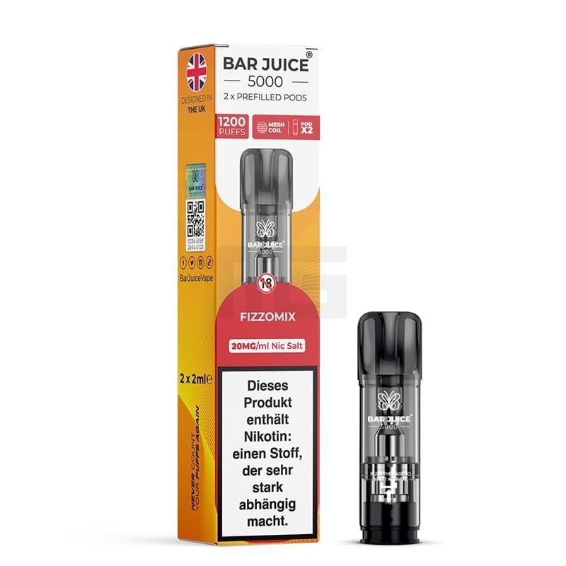 Bar Juice - Prefilled Pods - 2ml - 2er Paket - Fizzo Mix | Nikotinsalz-Stärke : 20mg 