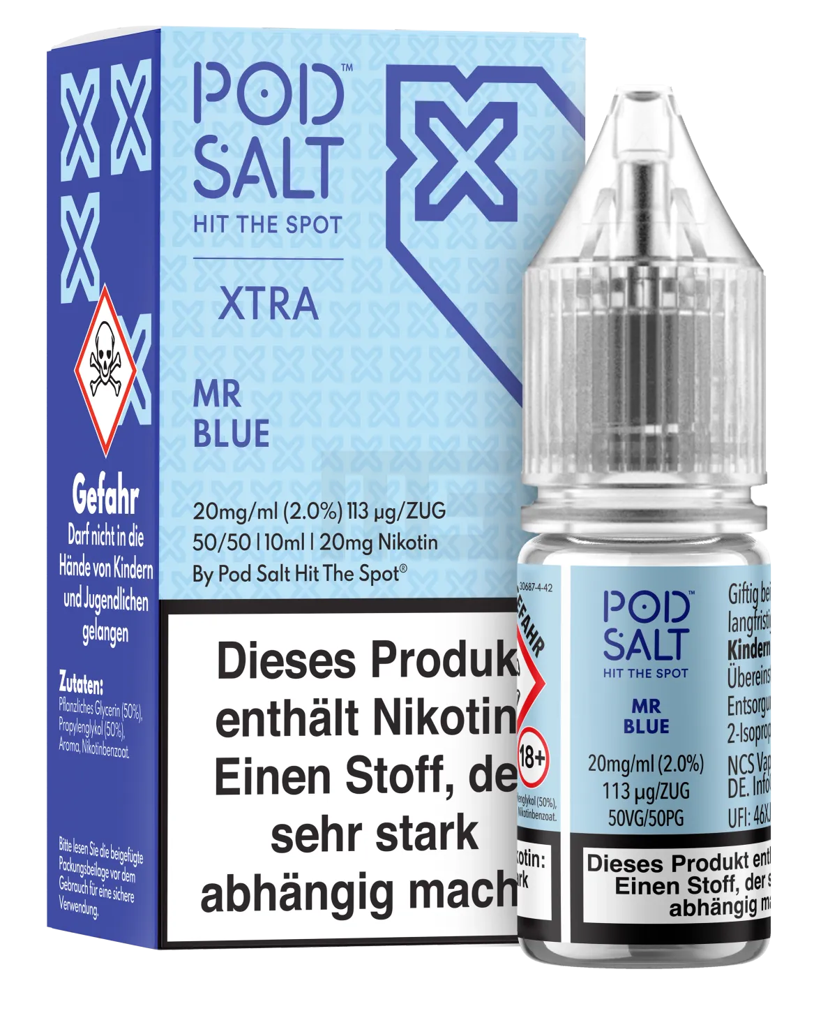 Pod Salt - Xtra - Mr Blue - Nikotinsalz-Liquid - 10ml - 20mg Pod Salt - Xtra - Mr Blue - Nikotinsalz-Liquid - 10ml - 20mg