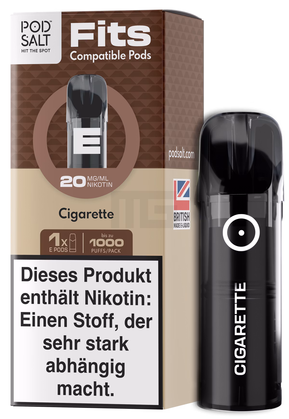 Pod Salt - Fits - Prefilled Pod - Cigarette - 20mg - 2ml - 3er Pack Pod Salt - Fits - Prefilled Pod - Cigarette - 20mg - 2ml - 3er Pack