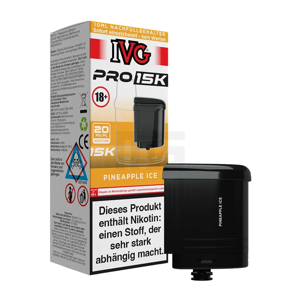 IVG - Pro 15K - 10ml Pod Nachfüllbehälter - Pineapple Ice - 20mg