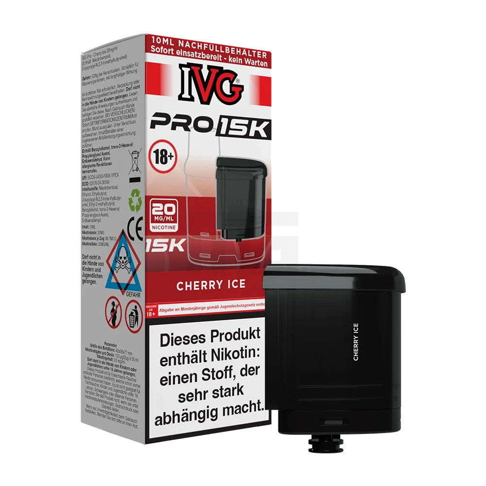 IVG - Pro 15K - 10ml Pod Nachfüllbehälter - Cherry Ice - 20mg