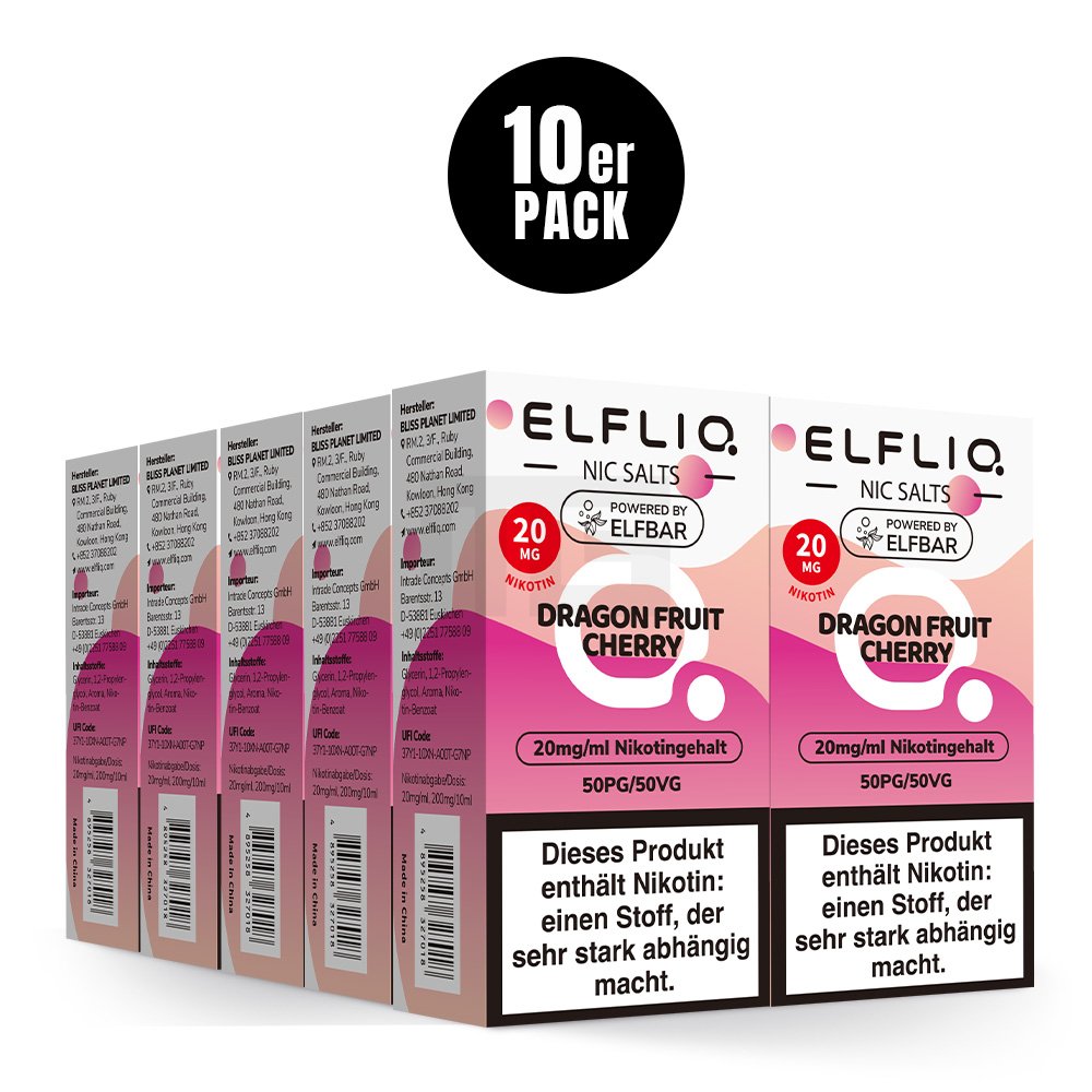 Elfbar - ElfLiq - 10ml - Dragon Fruit Cherry | Nikotinsalz-Stärke : 20mg