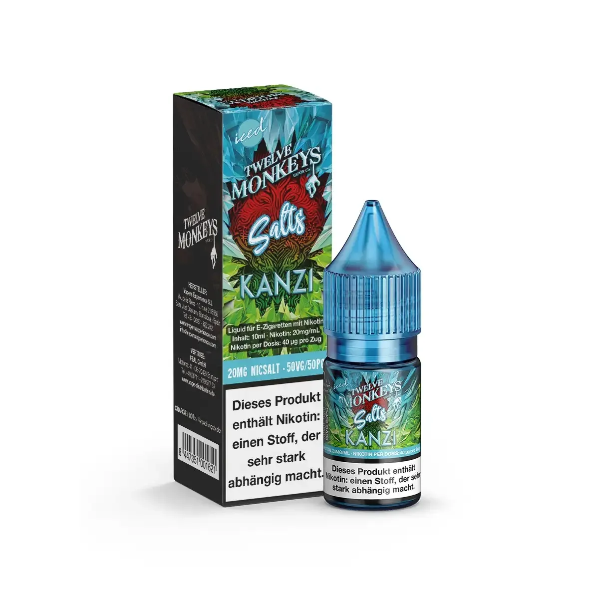 Twelve Monkeys Nikotinsalz-Liquid Iced Kanzi 10ml 20mg