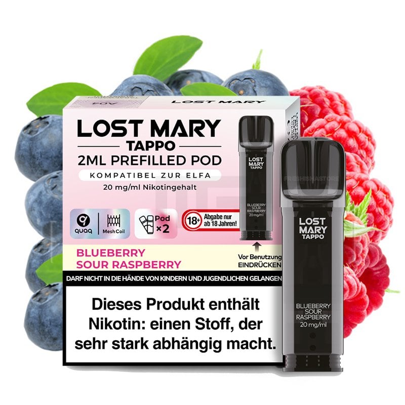 Lost Mary - Prefilled Pod - Tappo - Blueberry Sour Raspberry - 20mg