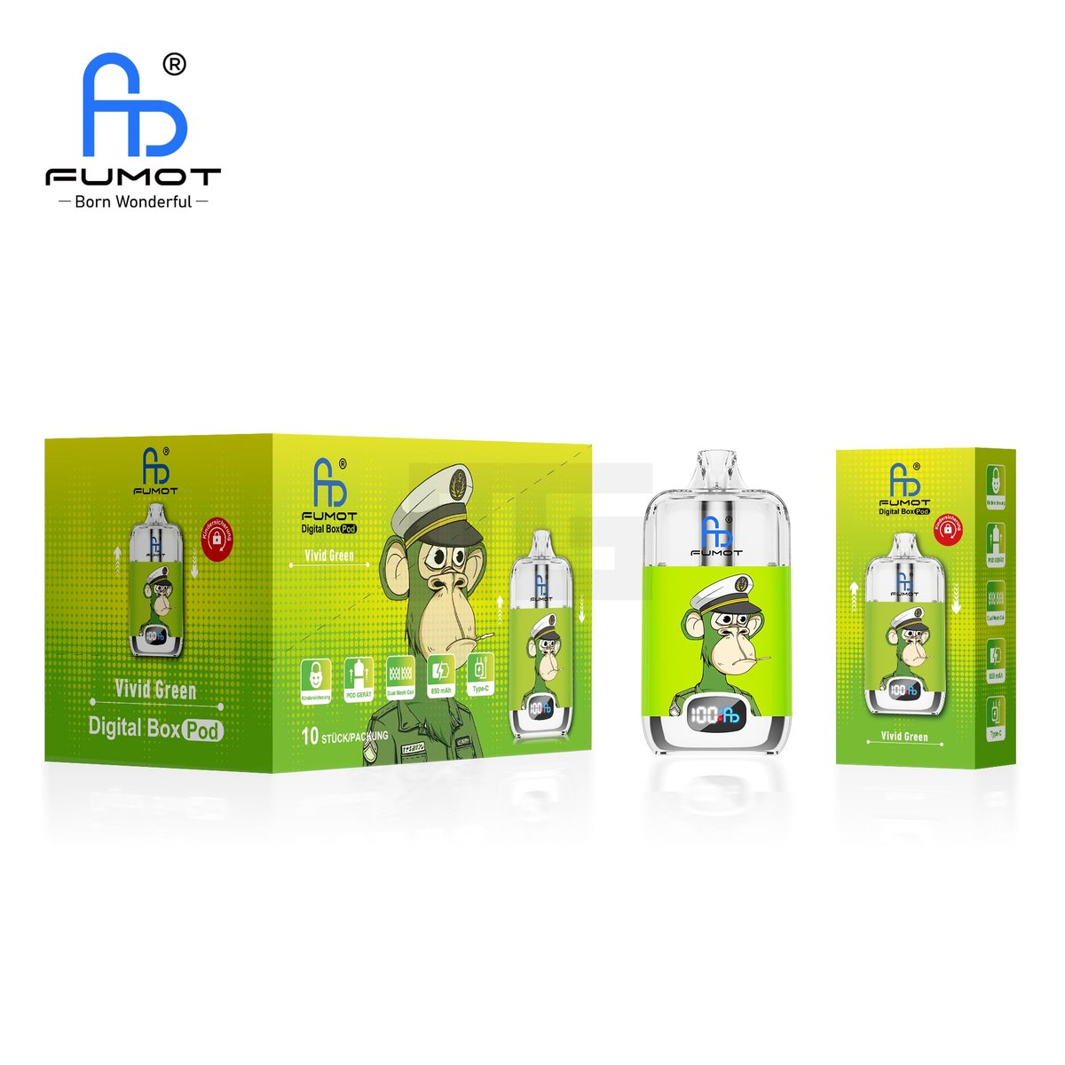 RandM - Digital Box - Pod Kit - Vivid Green RandM - Digital Box - Pod Kit - Vivid Green