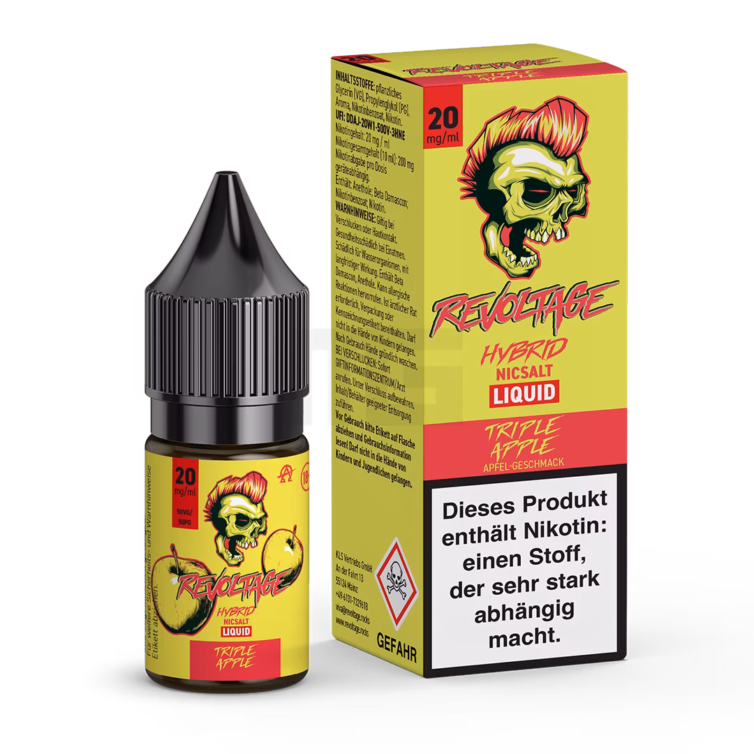 Revoltage - Hybrid Nikotinsalz Liquid - 10ml - Triple Apple - 20mg Revoltage - Hybrid Nikotinsalz Liquid - 10ml - Triple Apple - 20mg