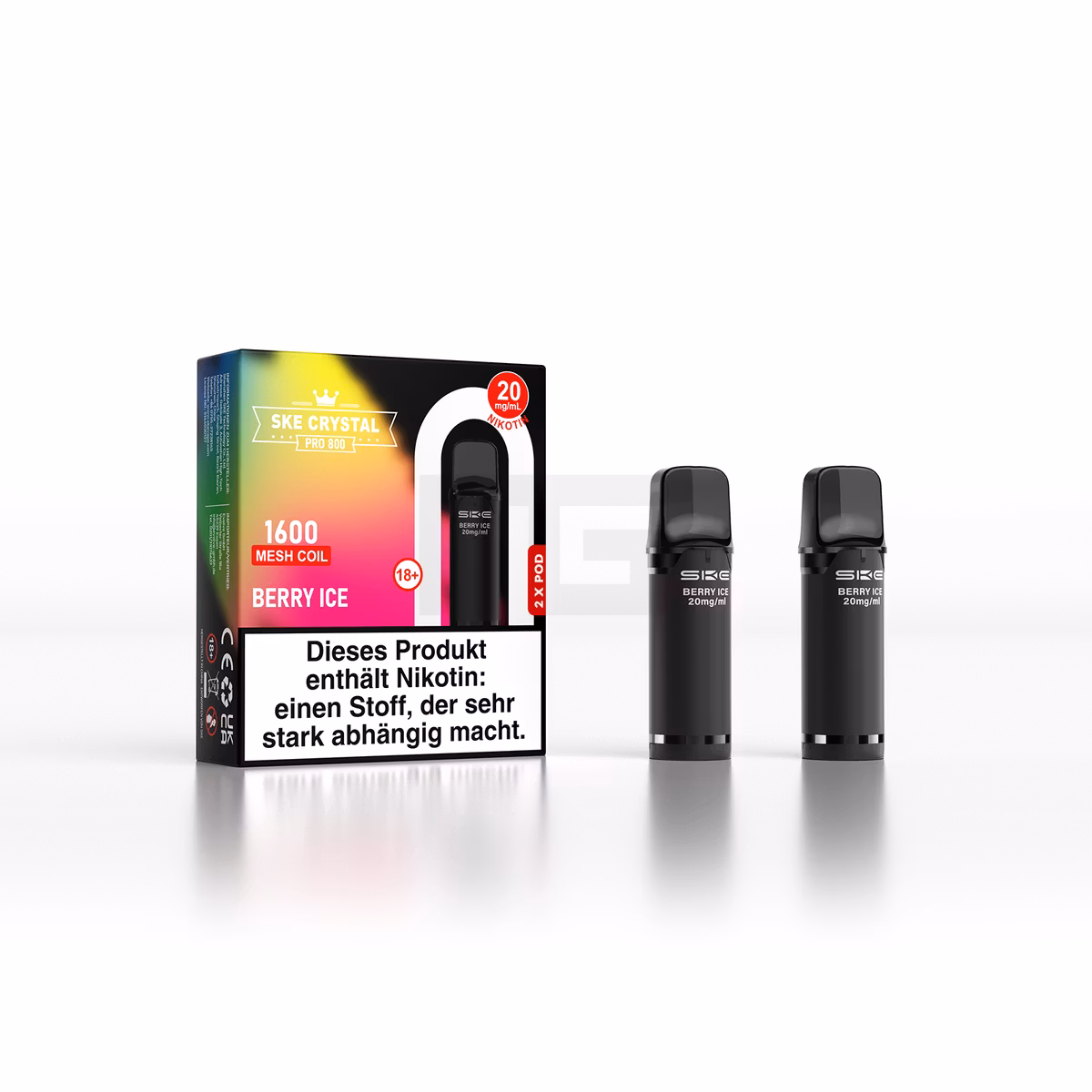 SKE - Crystal 800 Pro - Prefilled Pod - 20mg - 2er Paket - Berry Ice SKE - Crystal 800 Pro - Prefilled Pod - 20mg - 2er Paket - Berry Ice