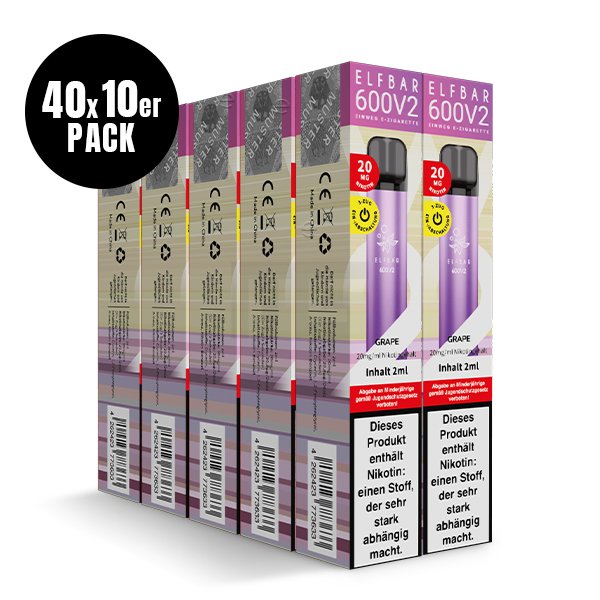 Elf Bar 600 V2 - Einweg E-Zigarette - Grape - 20mg