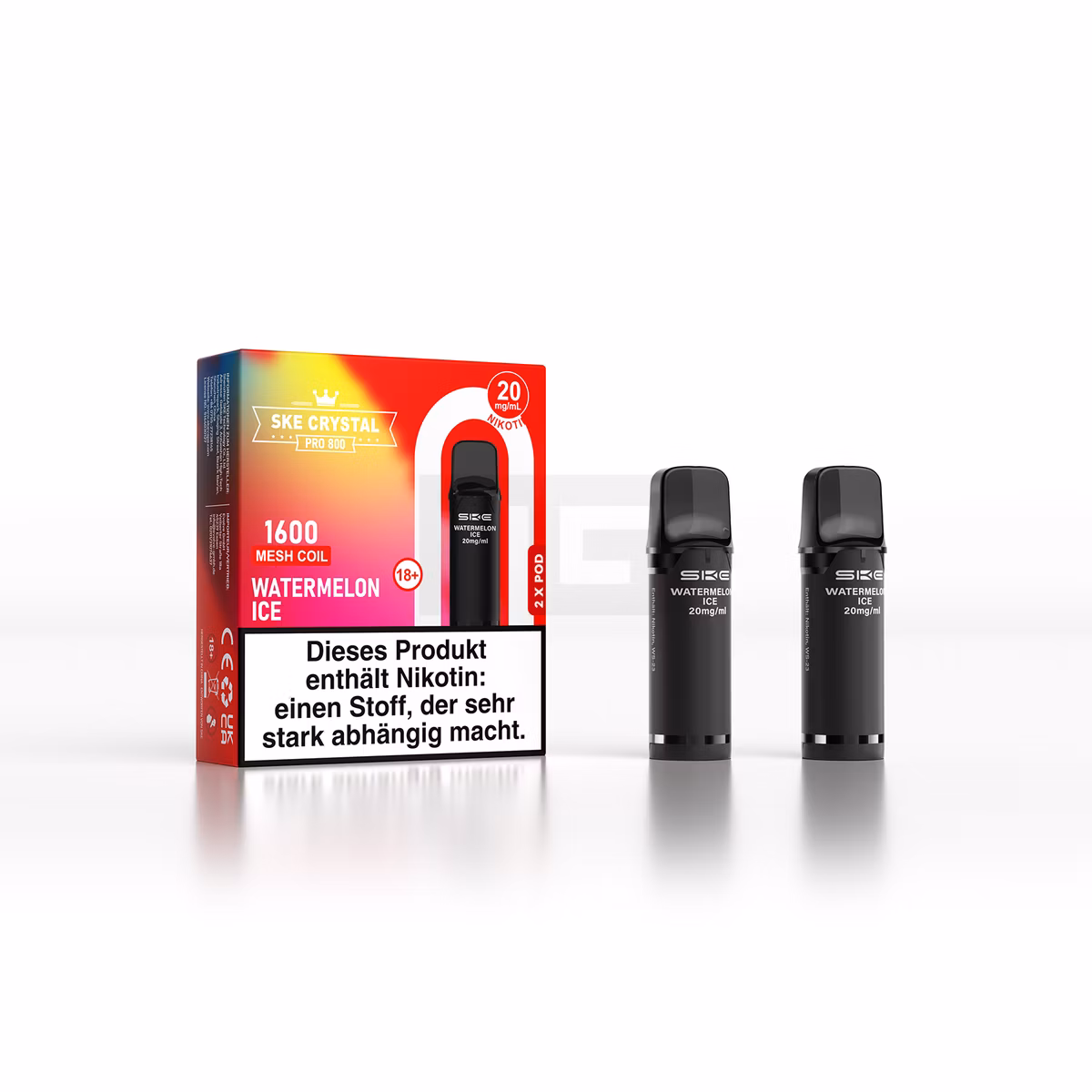 SKE - Crystal 800 Pro - Prefilled Pod - 20mg - 2er Paket - Watermelon Ice SKE - Crystal 800 Pro - Prefilled Pod - 20mg - 2er Paket - Watermelon Ice