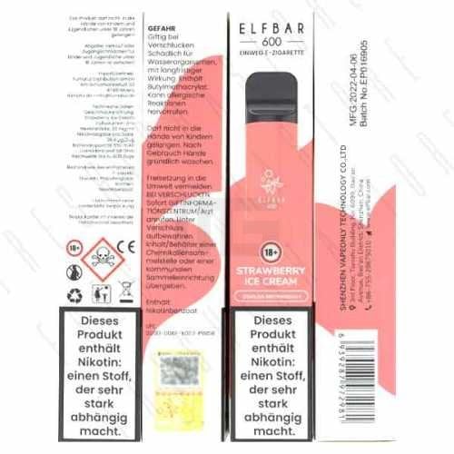 Elf Bar 600 - Strawberry Ice Cream