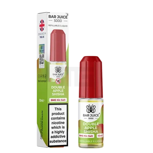 Bar Juice - 5000 - Shisha Double Apple | Inhalt : 10ml | Nikotinsalz-Stärke : 5mg | Paketgröße : 1er Packung Bar Juice - 5000 - Shisha Double Apple | Inhalt : 10ml | Nikotinsalz-Stärke : 5mg | Paketgröße : 1er Packung