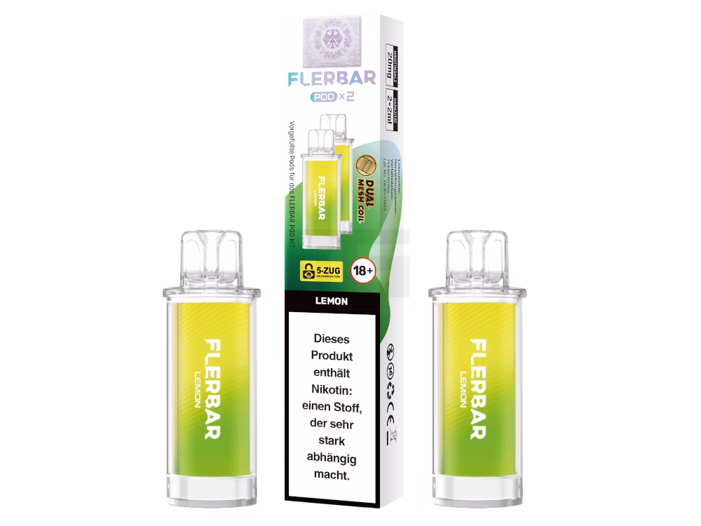 Flerbar - Prefilled Pod - 2ml - 2er Pack - Lemon Flerbar - Prefilled Pod - 2ml - 2er Pack - Lemon