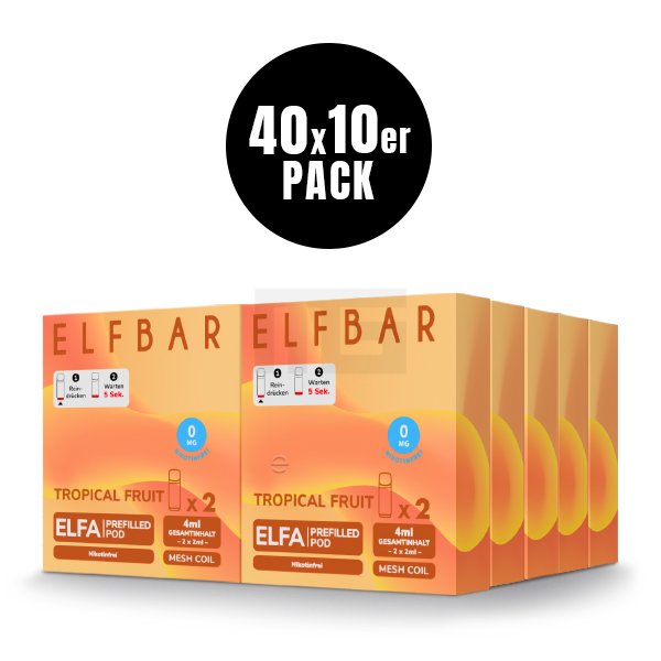 Elfbar - ELFA - Prefilled Pod - 2ml - 2er Pack - Nikotinfrei - Tropical Fruit Elfbar - ELFA - Prefilled Pod - 2ml - 2er Pack - Nikotinfrei - Tropical Fruit