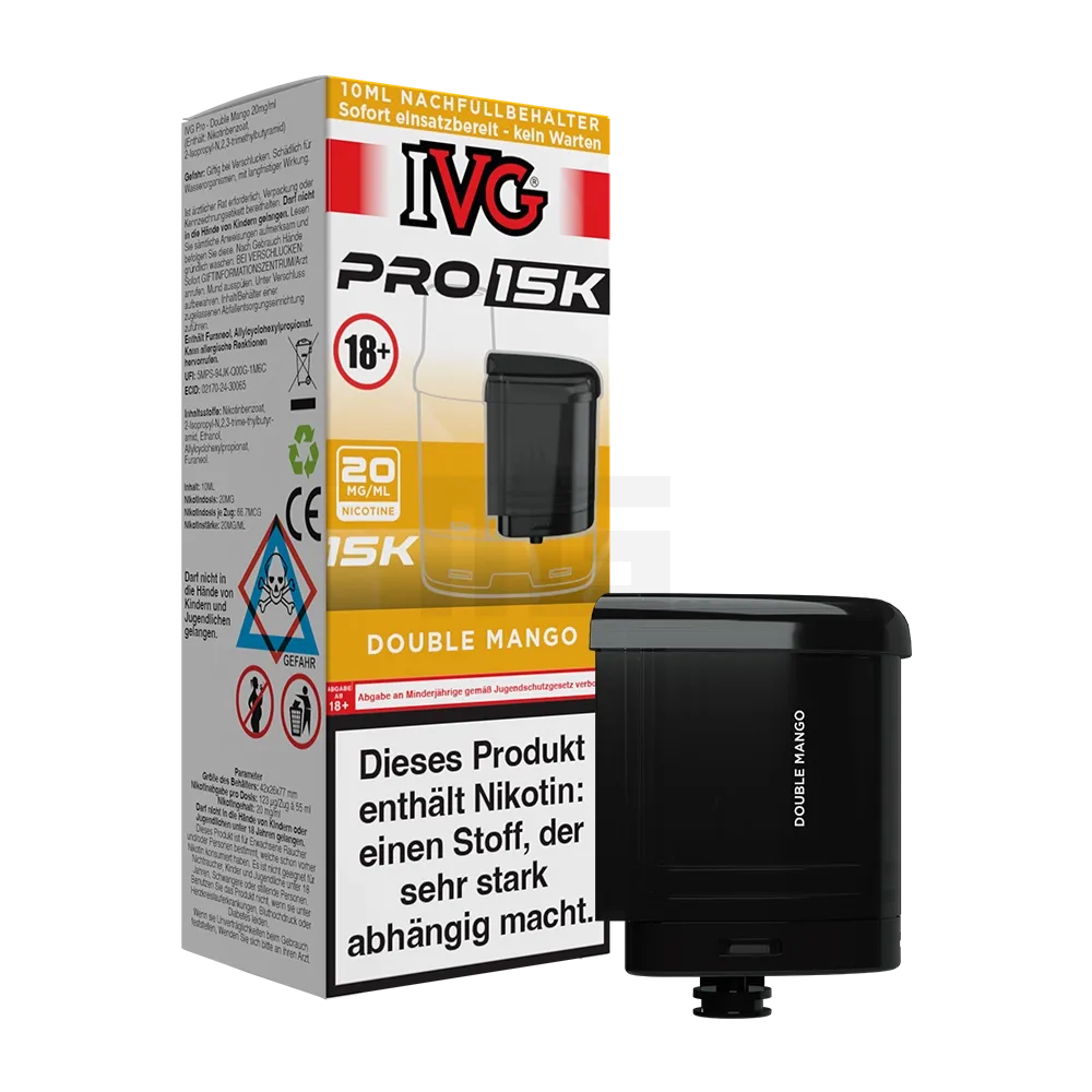 IVG - Pro 15K - 10ml Pod Nachfüllbehälter - Double Mango - 20mg