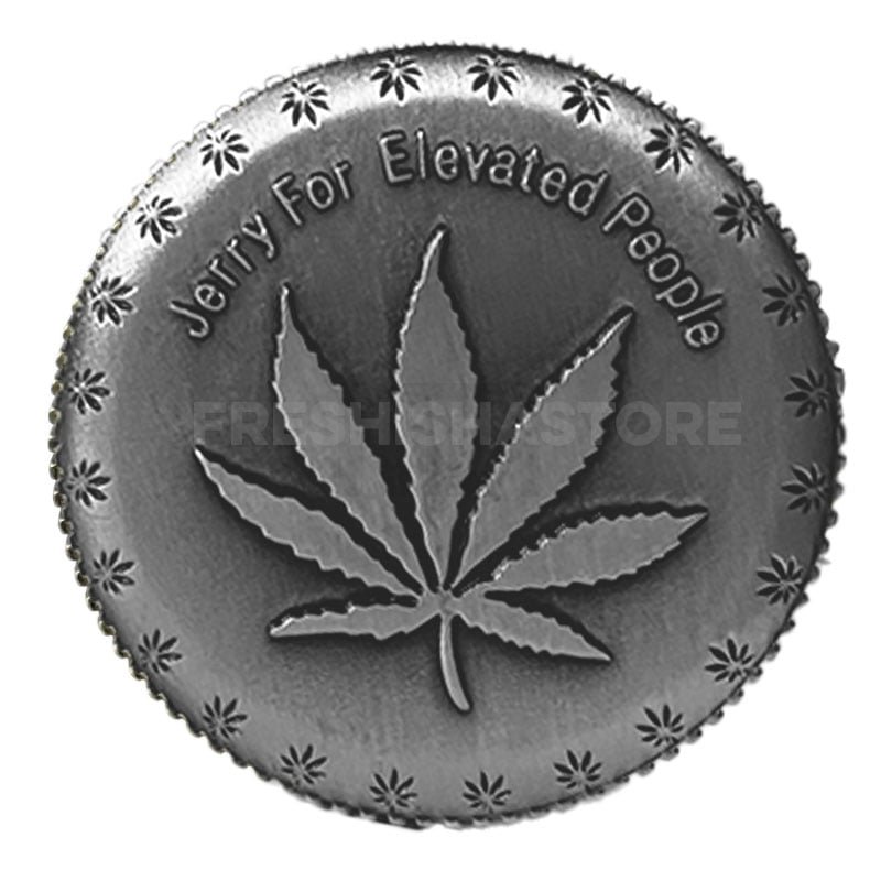 Grinder - Grass Leaf - Silber - 4-tlg. - Metall - 37 x 51 mm