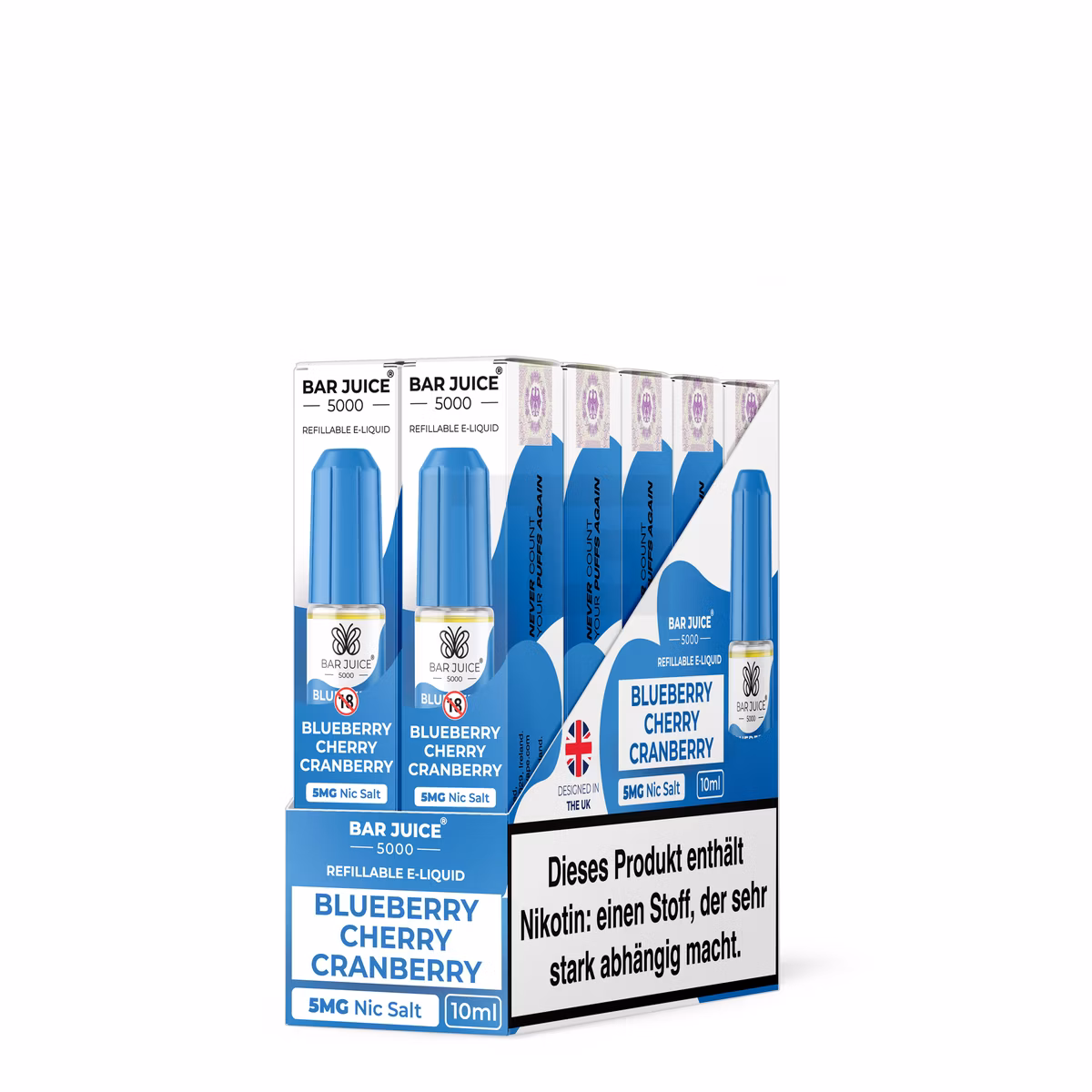 Bar Juice - 5000 - Blueberry Cherry Cranberry | Inhalt : 10ml | Nikotinsalz-Stärke : 5mg | Paketgröße : 1er Packung Bar Juice - 5000 - Blueberry Cherry Cranberry | Inhalt : 10ml | Nikotinsalz-Stärke : 5mg | Paketgröße : 1er Packung