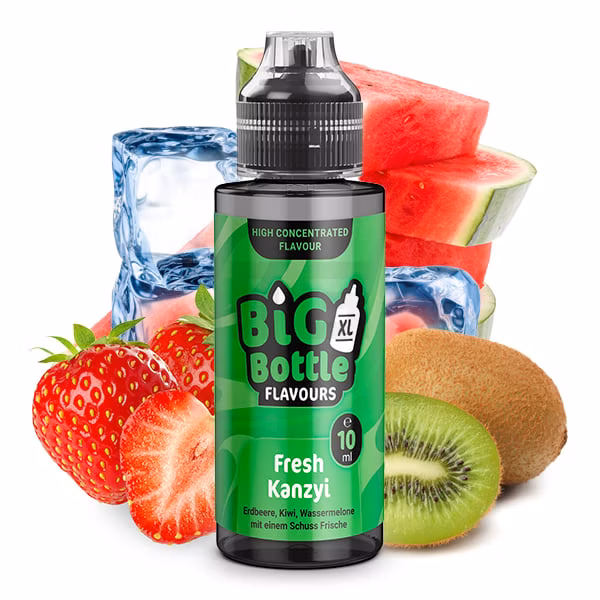 Big Bottle - Aroma - 10ml - Fresh Kanzyi | Inhalt : 10ml | Nikotinstärke : 0mg | Paketgröße : 1er Packung Big Bottle - Aroma - 10ml - Fresh Kanzyi | Inhalt : 10ml | Nikotinstärke : 0mg | Paketgröße : 1er Packung
