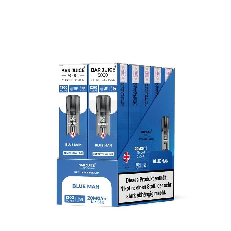 Bar Juice - Prefilled Pods - 2ml - 2er Paket - Blue Man | Nikotinsalz-Stärke : 20mg
