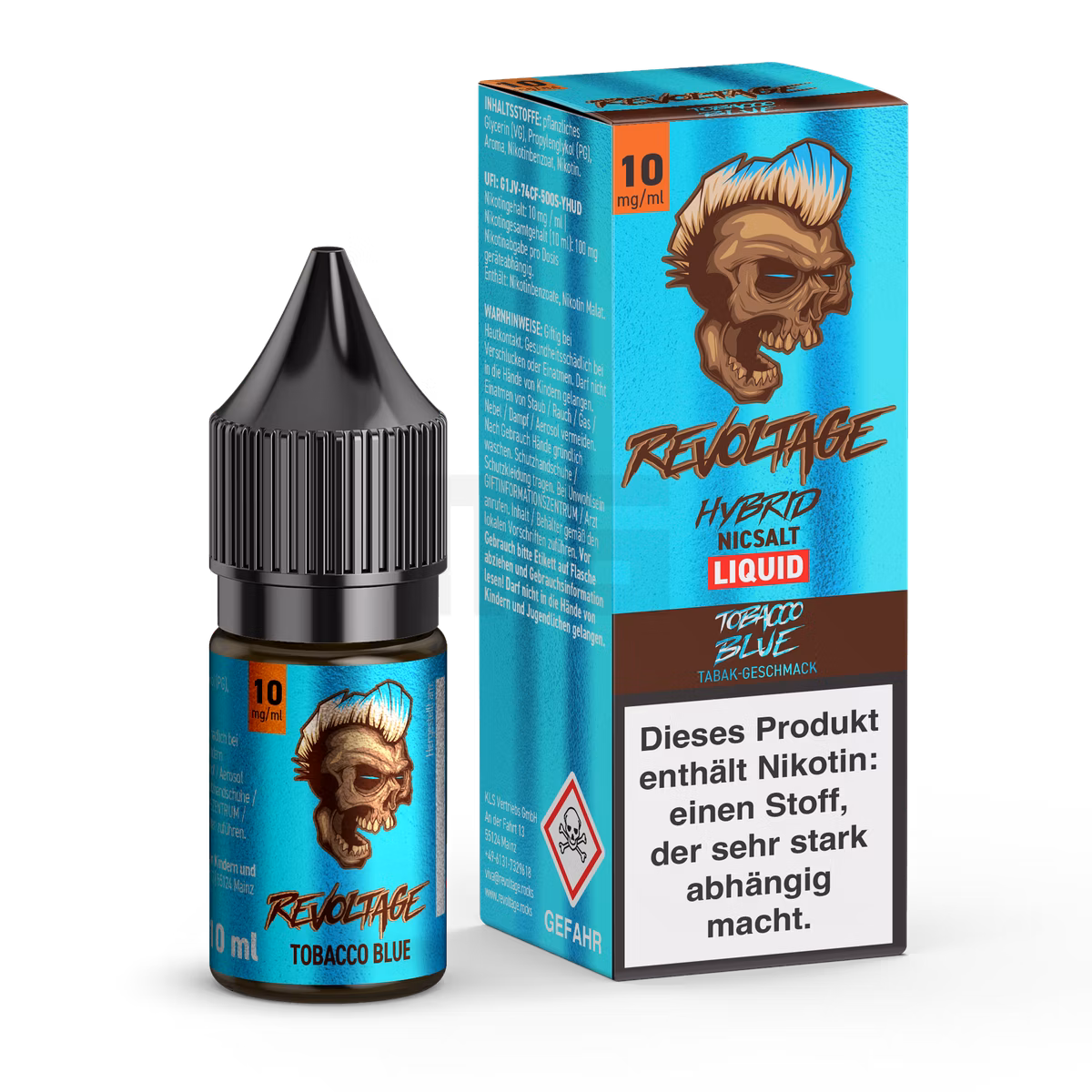 Revoltage - Hybrid Nikotinsalz Liquid - 10ml - Tobacco Blue - 10mg Revoltage - Hybrid Nikotinsalz Liquid - 10ml - Tobacco Blue - 10mg