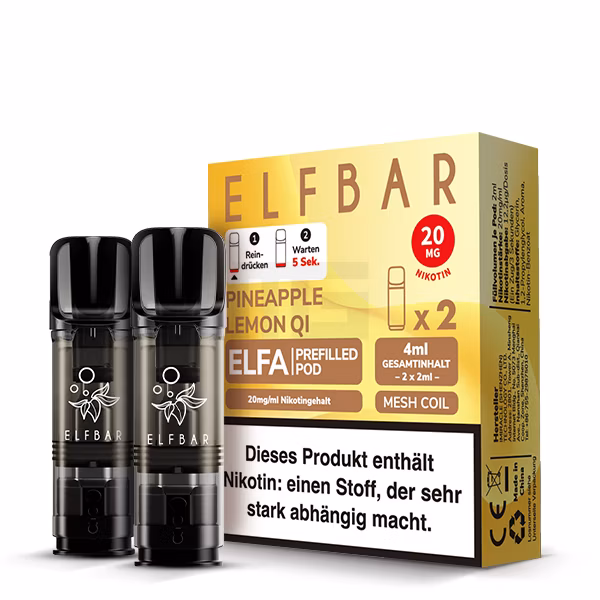 Elfbar - ELFA - Prefilled Pod - 2ml - 2er Pack - Pineapple Lemon Qi