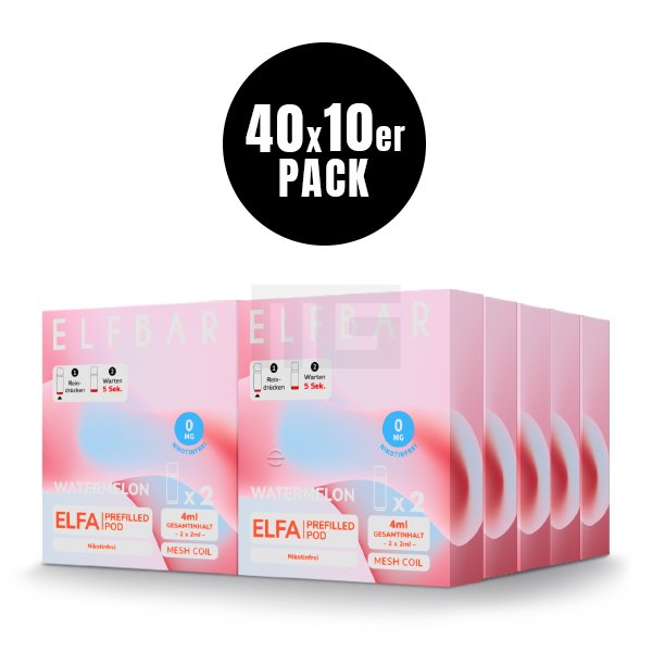 Elfbar - ELFA - Prefilled Pod - 2ml - 2er Pack - Nikotinfrei - Watermelon