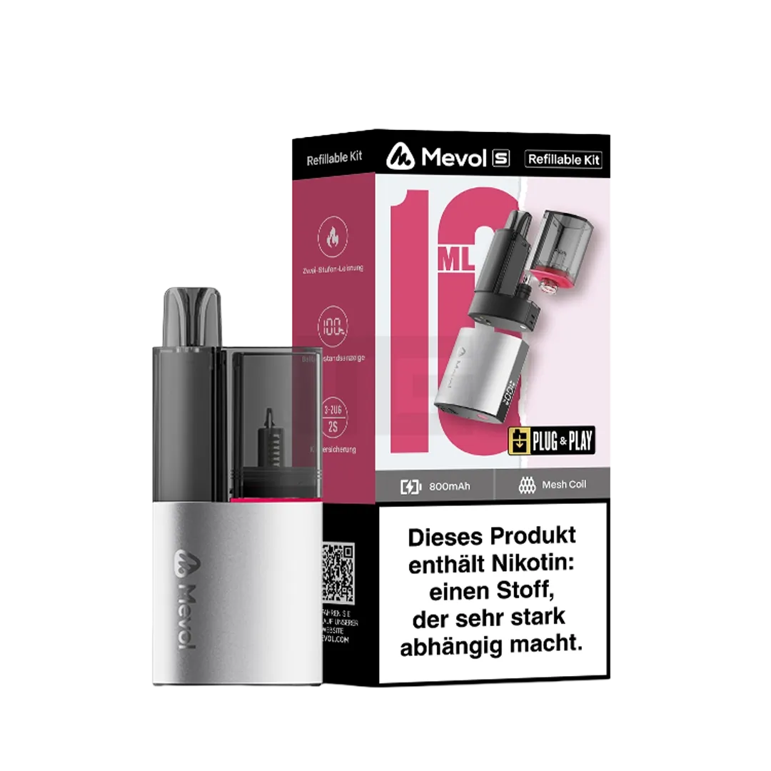 Mevol - S - Basisgerät + Leerpod - Kit - Chrome Silver