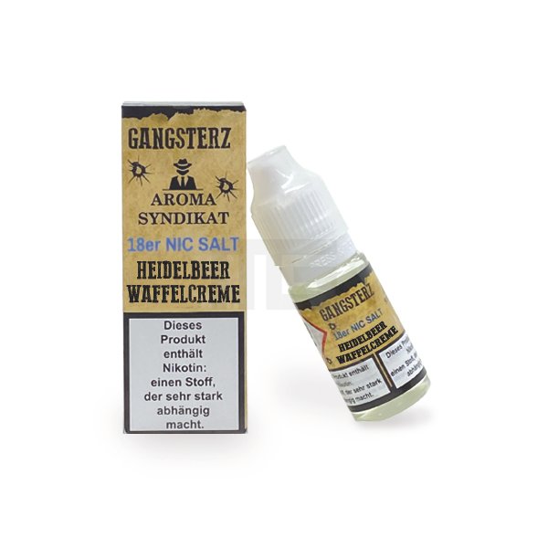 Gangsterz - Nikotinsalz-Liquid - 10ml - Heidelbeer Waﬀelcreme - 18mg