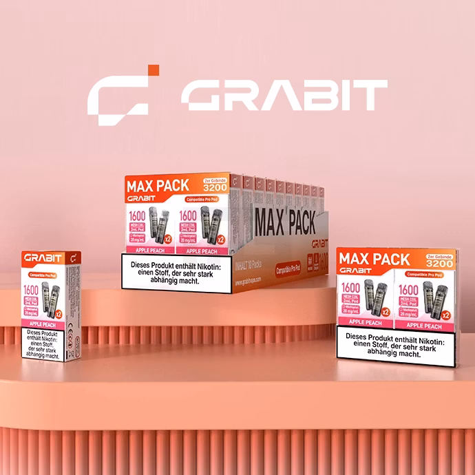 GRABIT - Pro - Prefilled Pod - Banana Ice - Max Pack - 4er Packung - 2ml GRABIT - Pro - Prefilled Pod - Banana Ice - Max Pack - 4er Packung - 2ml