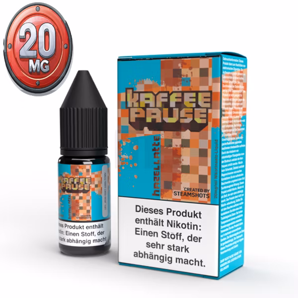 kaffepause-by-steamshots-nicsalt-hazellatte-20mg-package KAFFEEPAUSE by Steamshots - Nicsalt Liquid Hazellatte - 10ml - 20mg