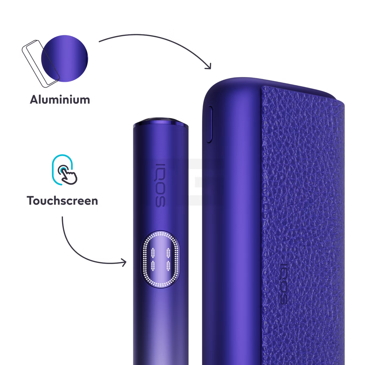 Aluminium, Touchscreen, Vape, Purple, Leather case