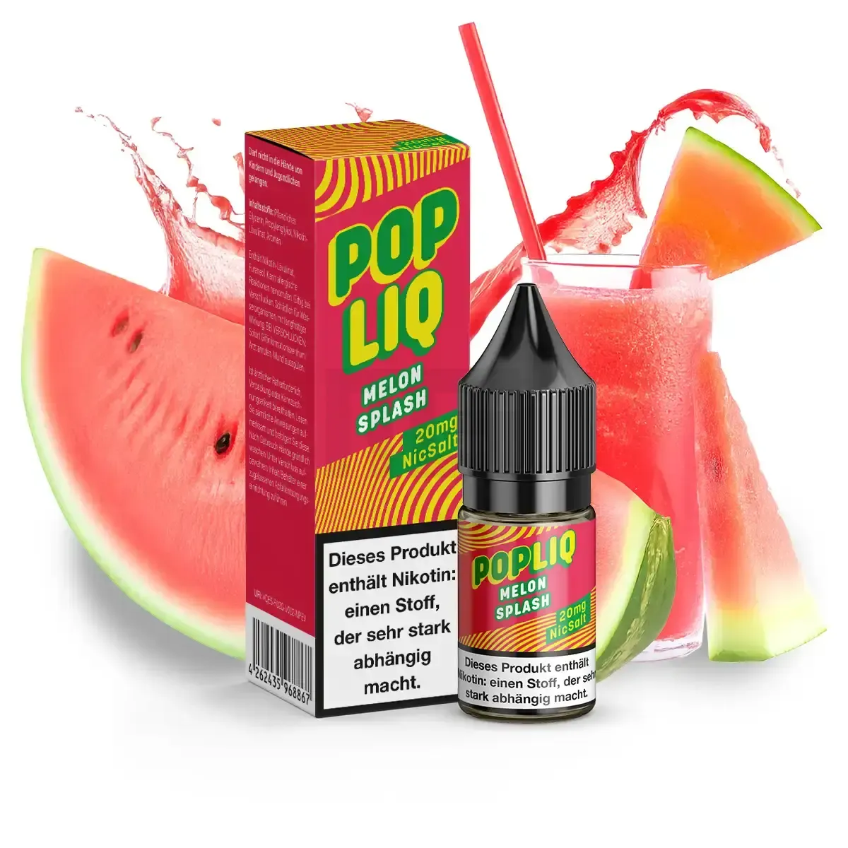 PopLiq Nikotinsalz-Liquid Melon Splash 10ml 20mg PopLiq Nikotinsalz-Liquid Melon Splash 10ml 20mg