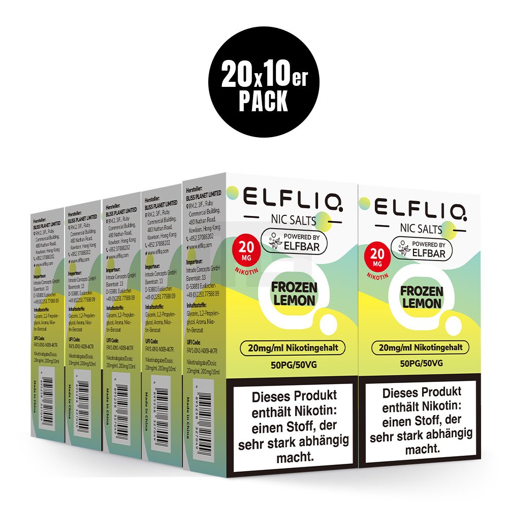 Elfbar - ElfLiq - 10ml - Frozen Lemon | Nikotinsalz-Stärke : 20mg Elfbar - ElfLiq - 10ml - Frozen Lemon | Nikotinsalz-Stärke : 20mg