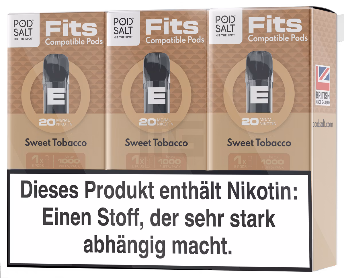 Pod Salt - Fits - Prefilled Pod - Sweet Tobacco - 20mg - 2ml - 3er Pack