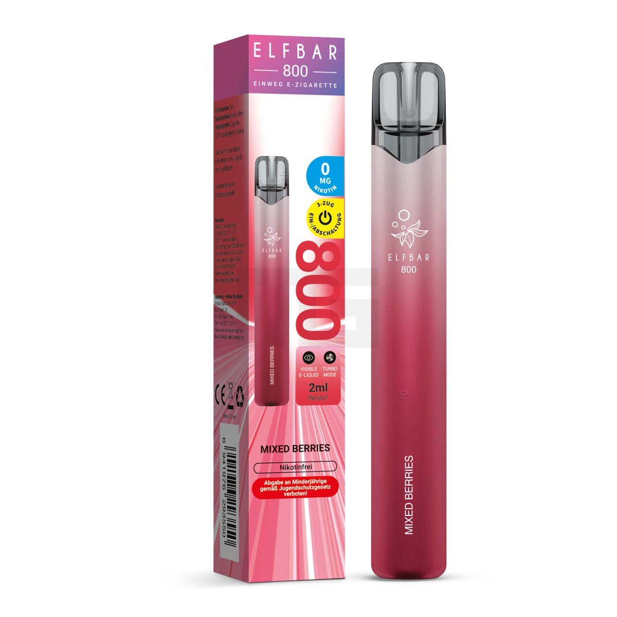Elfbar - 800 - Einweg E-Zigarette - 0mg - Nikotinfrei - Mixed Berries