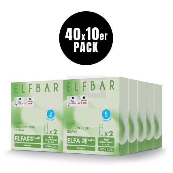 Elfbar - ELFA - Prefilled Pod - 2ml - 2er Pack - Nikotinfrei - Kiwi Passion Fruit Guava