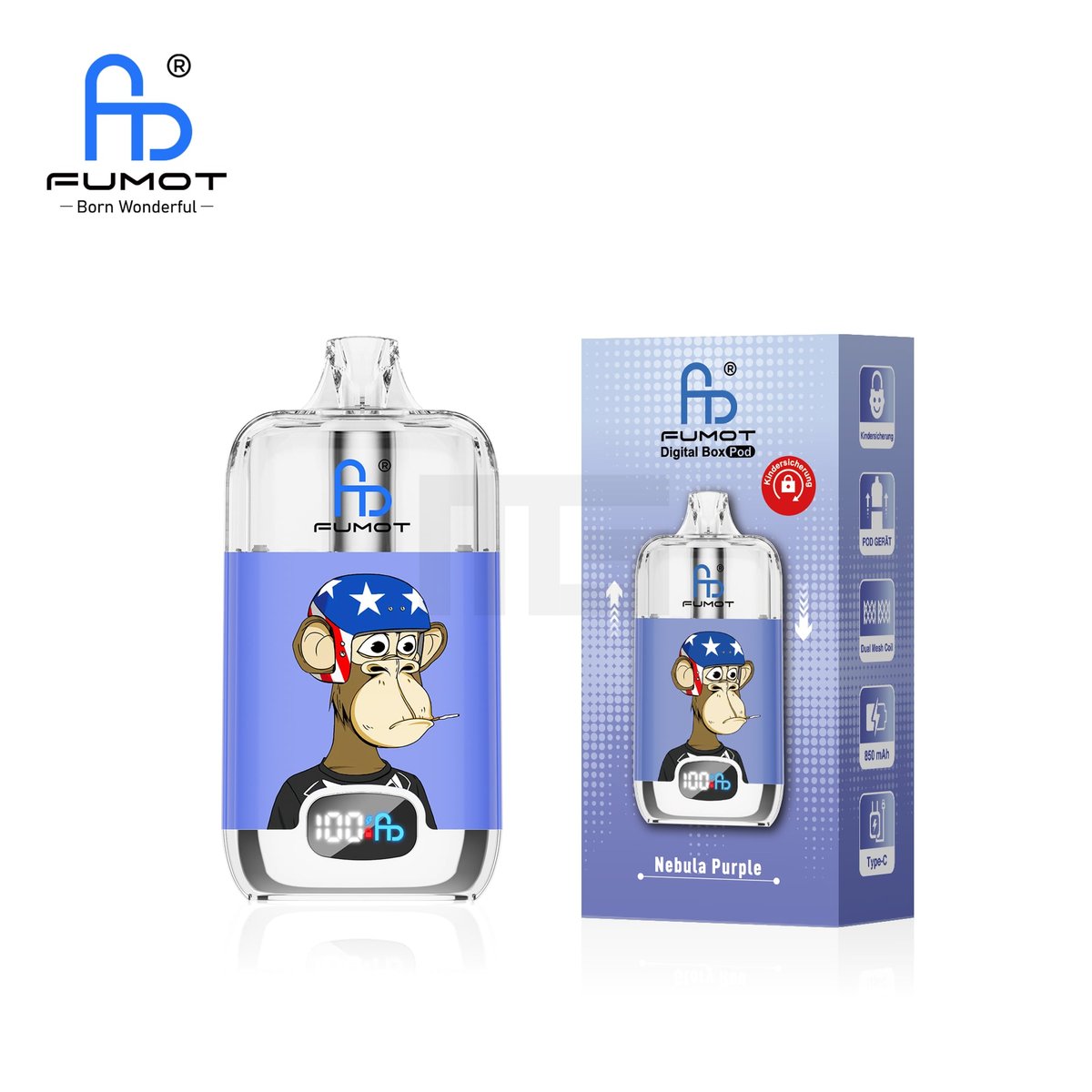 RandM - Digital Box - Pod Kit - Nebula Purple