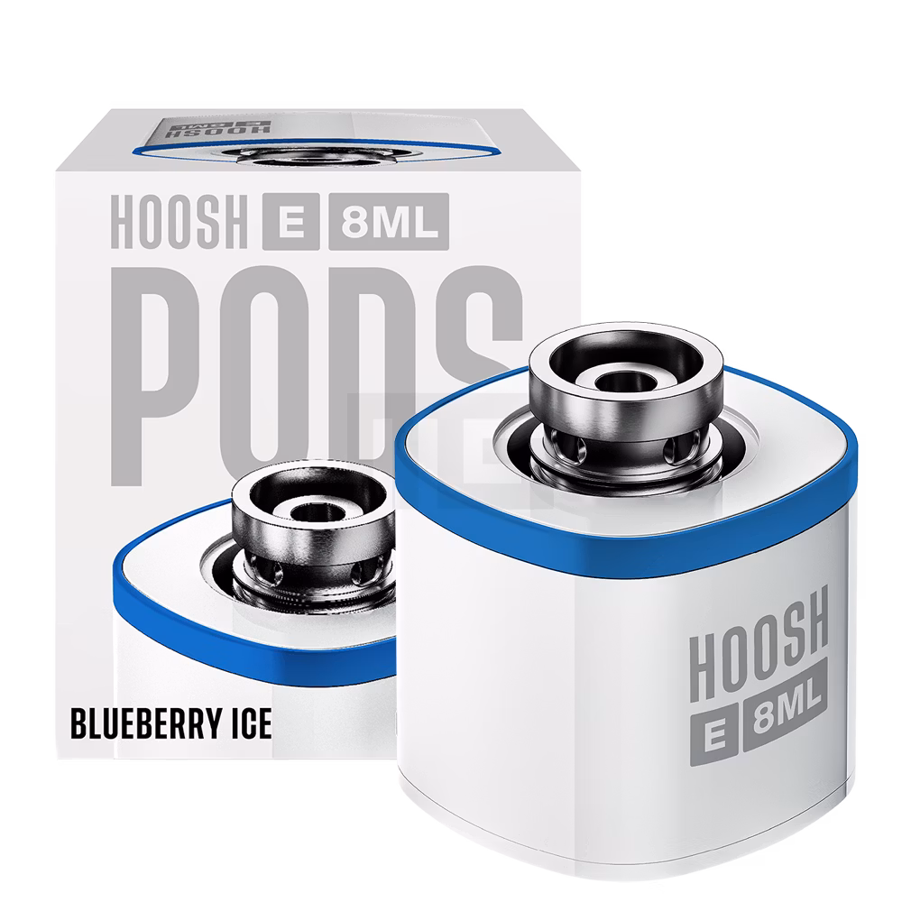 Hoosh - E-Shisha - Prefilled Pod - Blu Glacier | Nikotinstärke : 0mg | Tank : 8ml | Paketgröße : 1er Packung