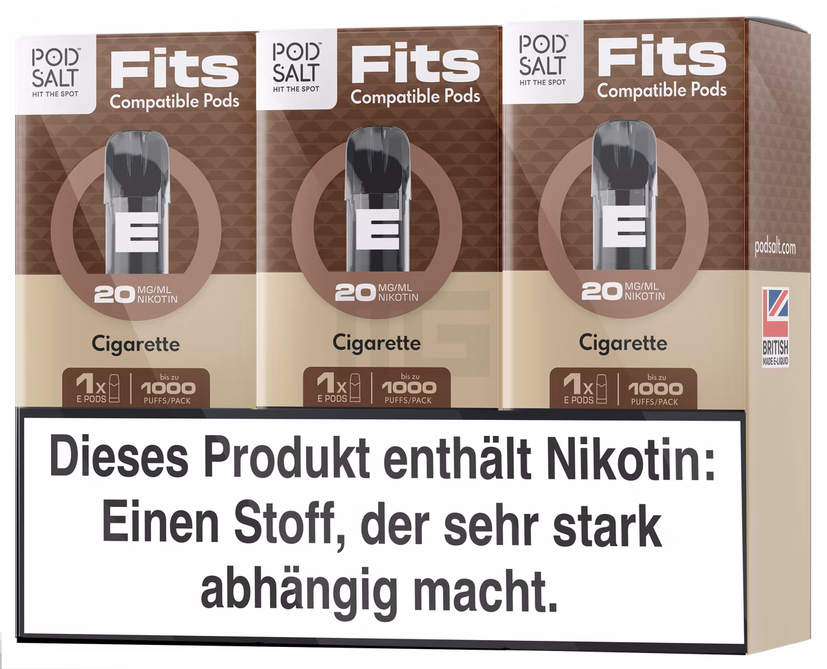 Pod Salt - Fits - Prefilled Pod - Cigarette - 20mg - 2ml - 3er Pack