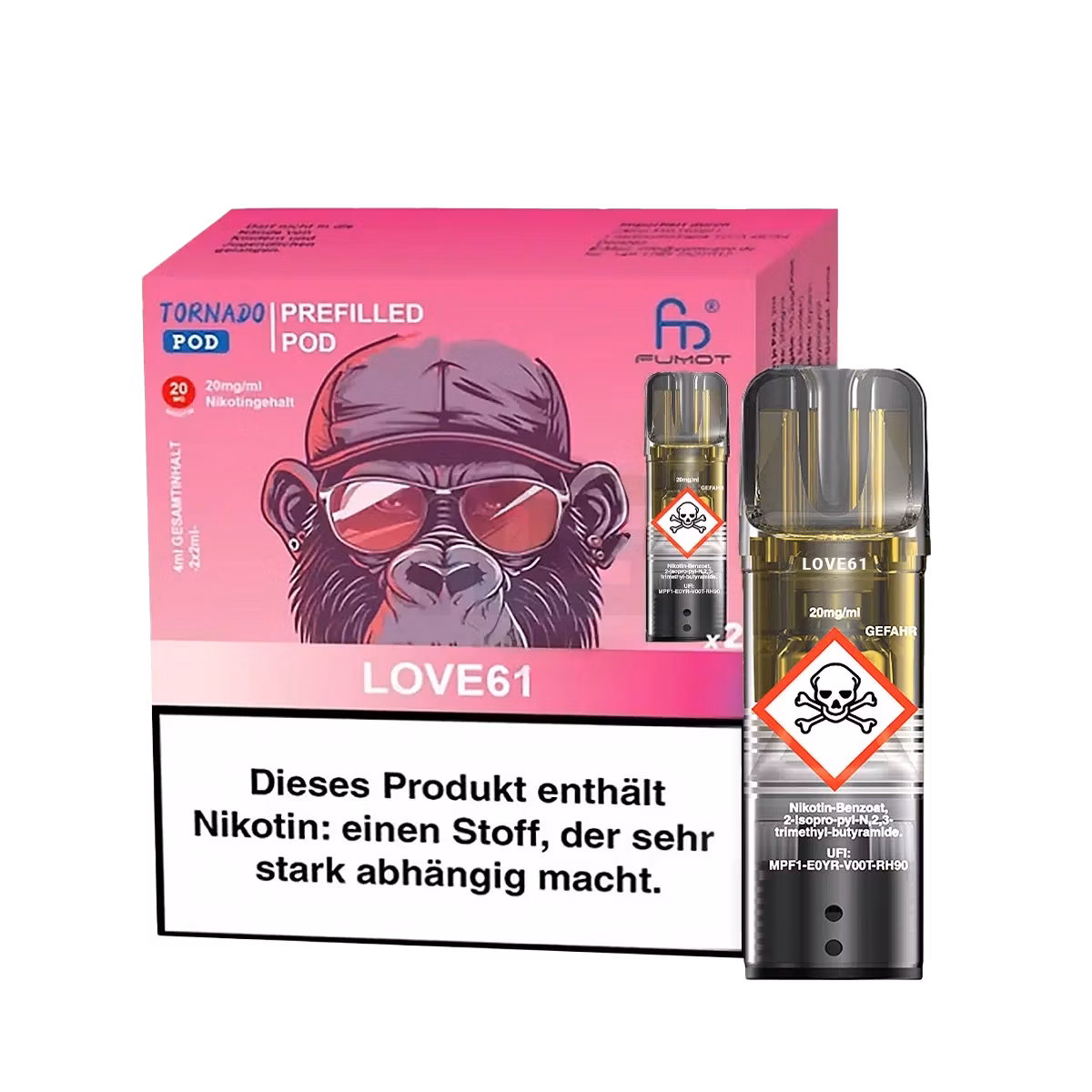 Randm Tornado - Prefilled Pod - 2er Pack - Love 61 - 20mg