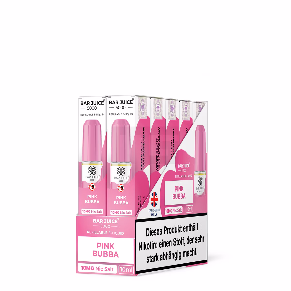 Bar Juice - 5000 - Pink Bubba | Inhalt : 10ml | Nikotinsalz-Stärke : 10mg | Paketgröße : 1er Packung
