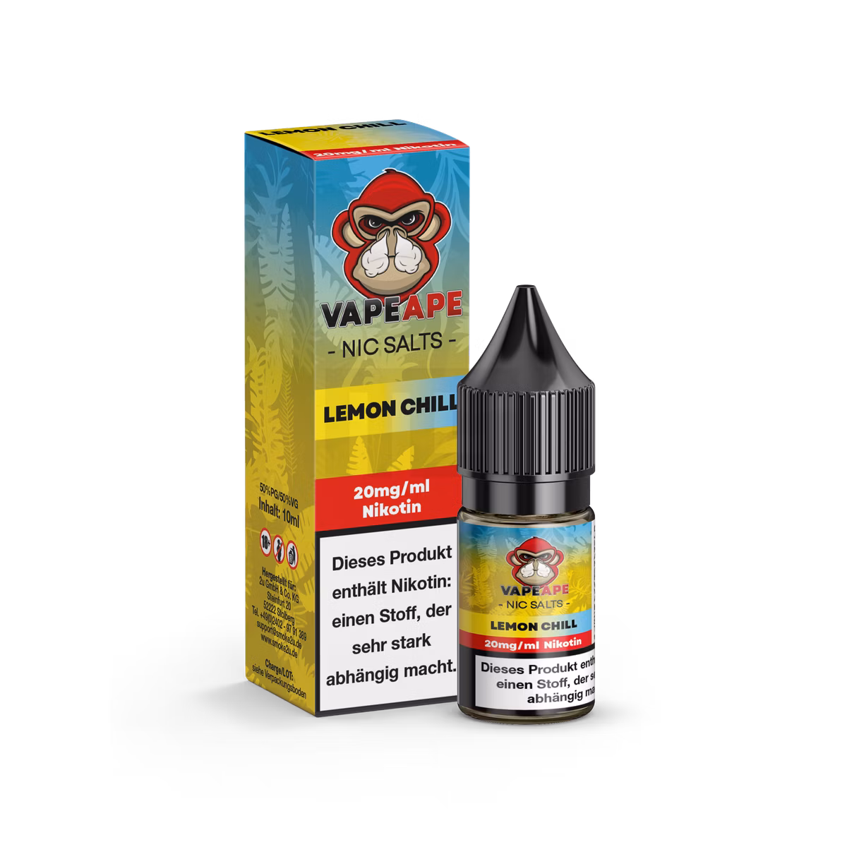 VapeApe - Nikotinsalz-Liquid - 10ml - Lemon Chill | Nikotinsalz-Stärke : 20mg VapeApe - Nikotinsalz-Liquid - 10ml - Lemon Chill | Nikotinsalz-Stärke : 20mg