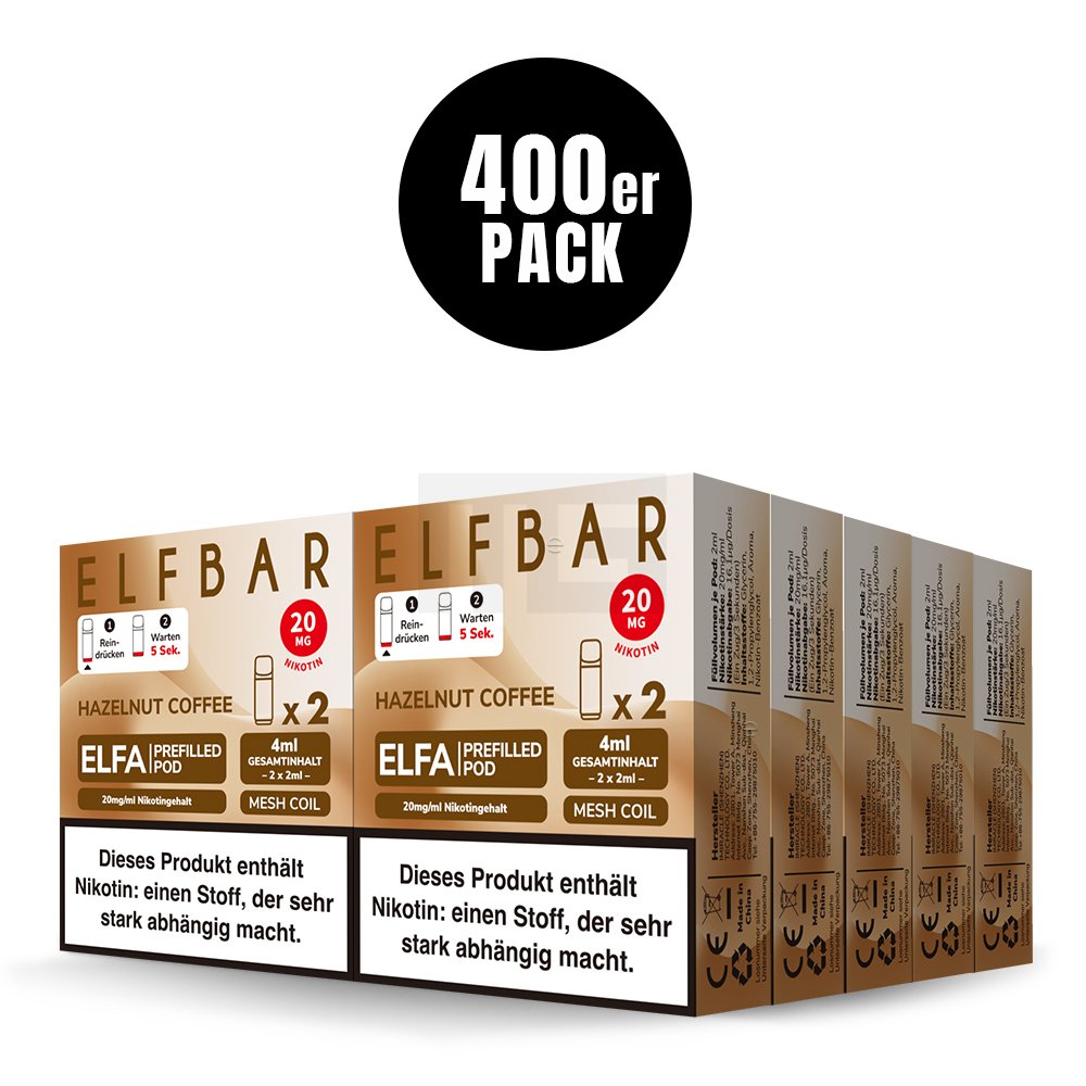 Elfbar - ELFA - Prefilled Pod - 2ml - 2er Pack - Hazelnut Coffee - 20mg Elfbar - ELFA - Prefilled Pod - 2ml - 2er Pack - Hazelnut Coffee - 20mg