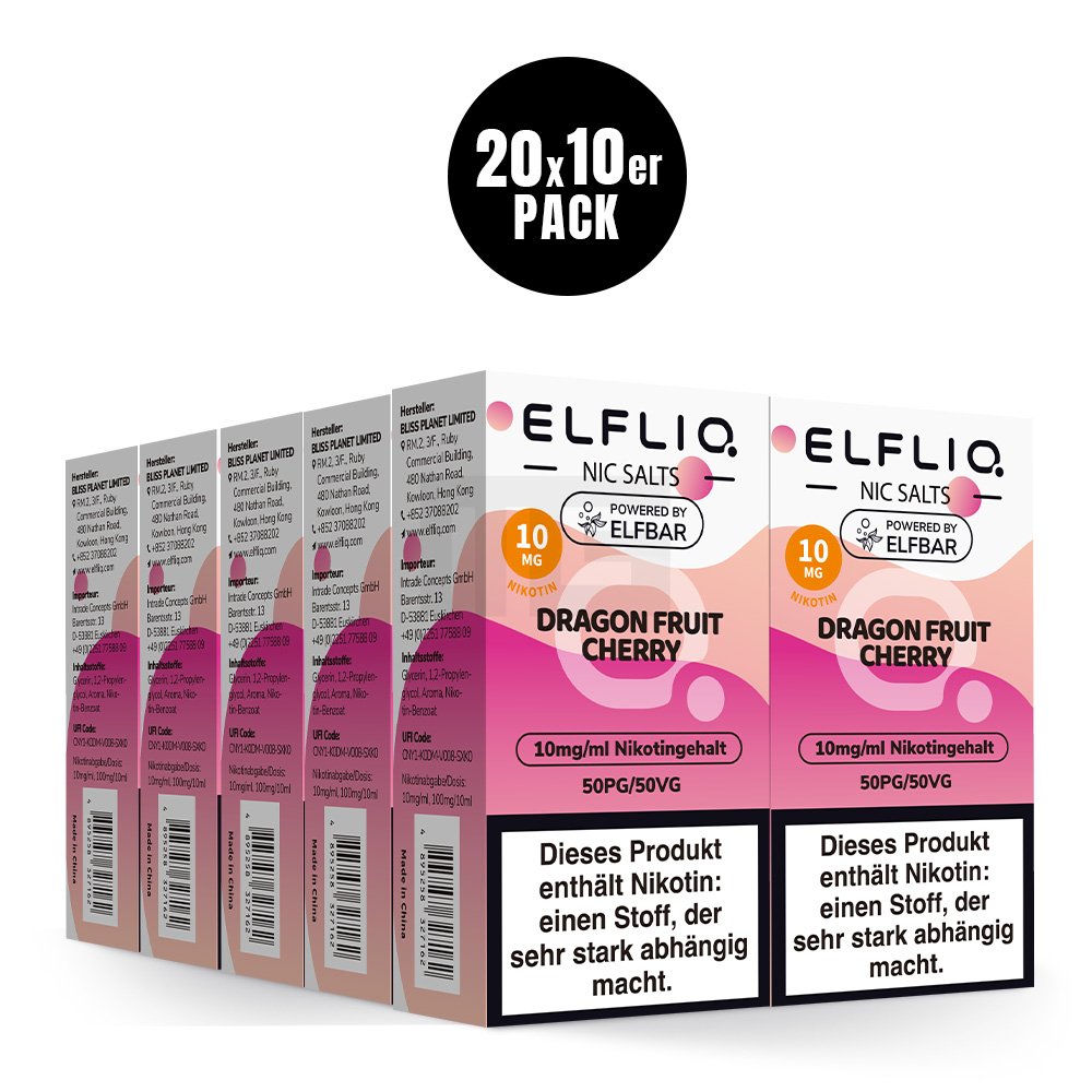 Elfbar - ElfLiq - 10ml - Dragon Fruit Cherry | Nikotinsalz-Stärke : 10mg