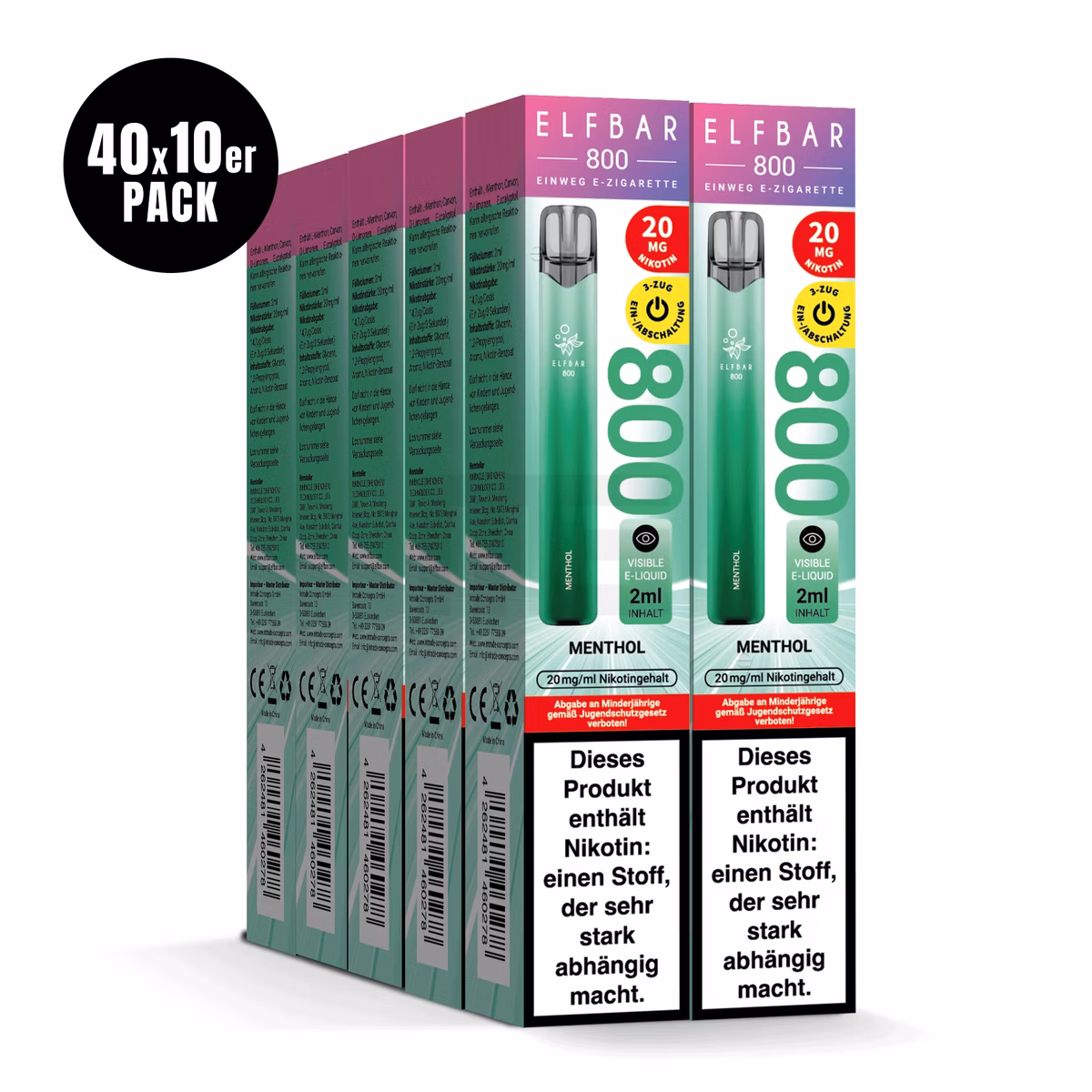 Elfbar - 800 - Einweg E-Zigarette - 20mg - CP - Menthol