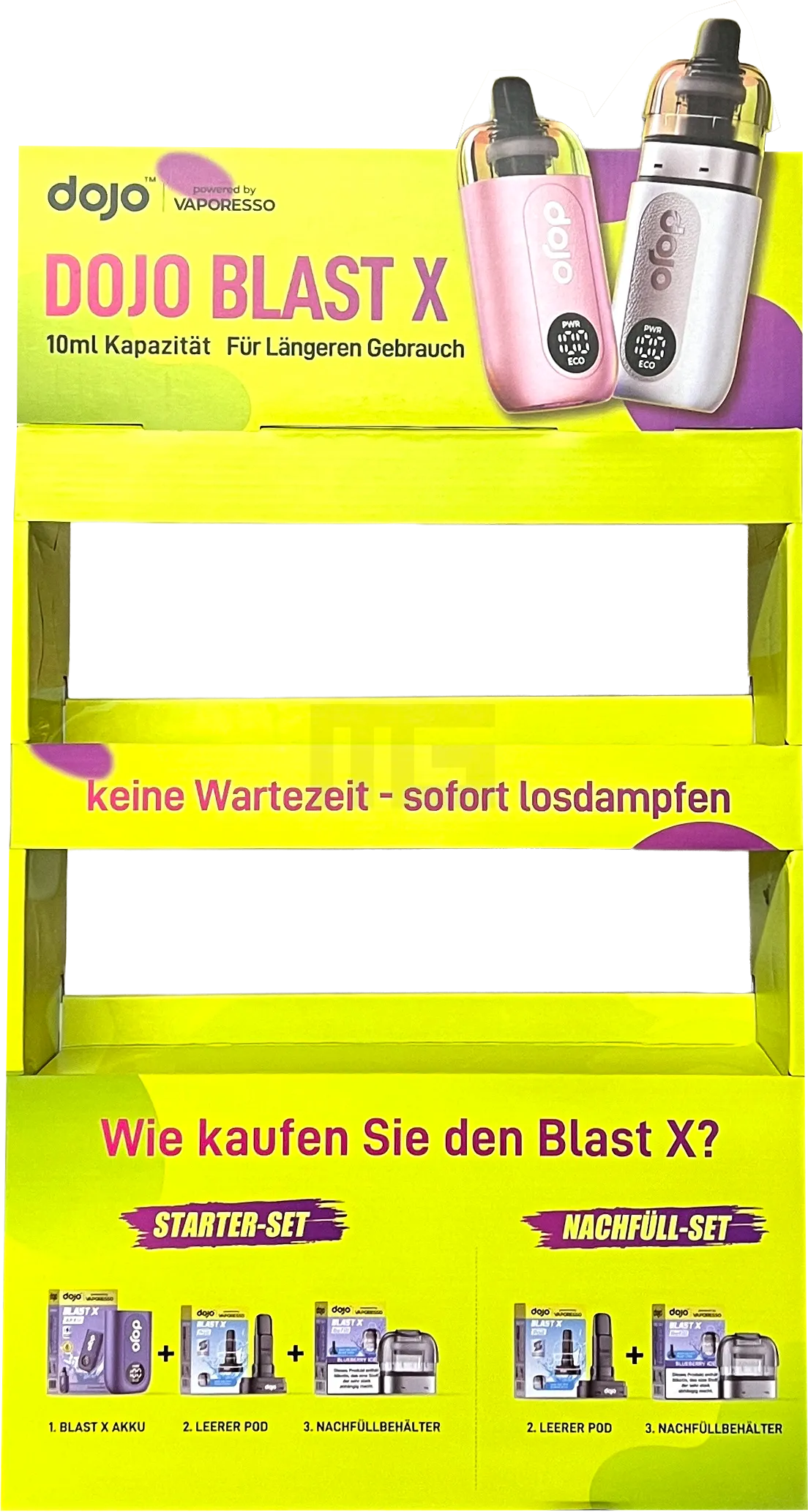 Vaporesso - Dojo Blast X - Display Pappe - 2-teilig