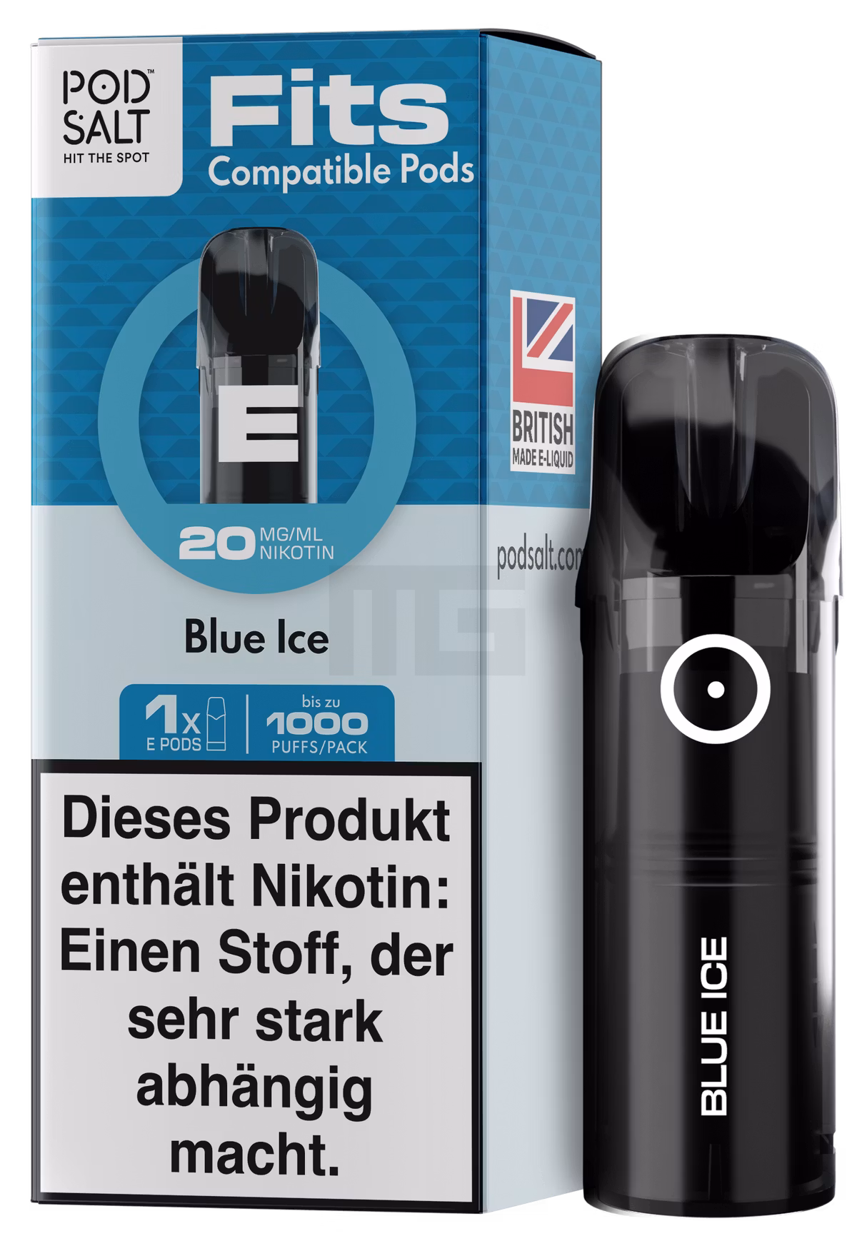 Pod Salt - Fits - Prefilled Pod - Blue Ice - 20mg - 2ml - 3er Pack