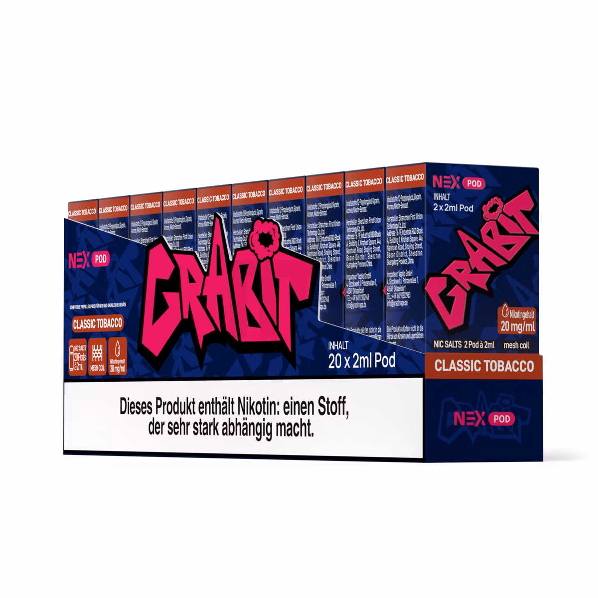 GRABIT - Nex - Prefilled Pod - 2ml - 2er Pack - Classic Tobacco