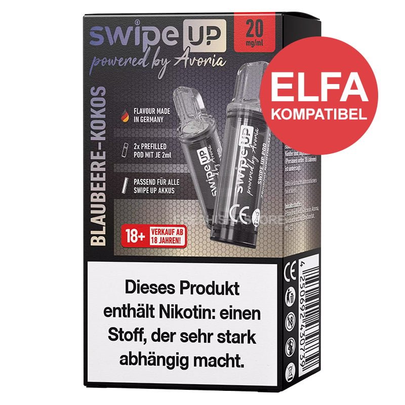 blaubeerekokos Swipe Up - Prefilled Pod - Blaubeere-Kokos - 2ml - 2er Pack